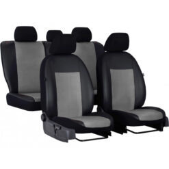 Autopoťahy UNICO svetlo šedá-čierne (Alcantara-koža) Pok-ter Tuning.Cool