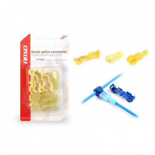 Elektrické rýchlospojky Typ-T 04-6mm2 24A Blister 5 ks Amio Tuning.Cool