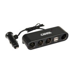 Multi zásuvka zapaľovača 4+2 USB s káblom 60 cm 12/24 V Lampa Tuning.Cool
