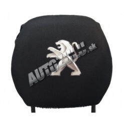 Poťah na hlavovú opierku-čierna Peugeot 2 ks  Tuning.Cool