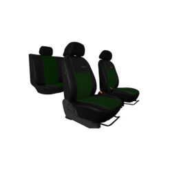 Poťahy pre Škoda Karoq style (od 2017) Exclusive Alcantara (Alcantara-koža) zelená + vrecká Pok-ter Tuning.Cool