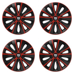 Puklice pre Dacia (staršie logo) 14 RAPIDE red and black Versaco Tuning.Cool