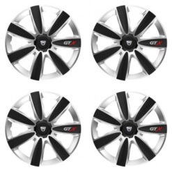 Puklice pre Dacia (staršie logo) 15 GTX CARBON silver/black Versaco Tuning.Cool