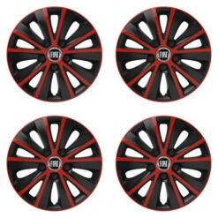 Puklice pre Fiat (čierny) 14 RAPIDE red and black Versaco Tuning.Cool