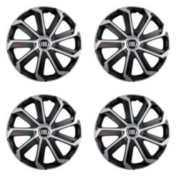 Puklice pre Fiat (čierny) 16 Evo black&silver Versaco Tuning.Cool