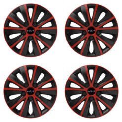Puklice pre Kia (nové logo) 14 RAPIDE red and black Versaco Tuning.Cool