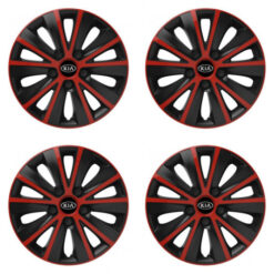 Puklice pre Kia (staršie logo) 15 RAPIDE red and black Versaco Tuning.Cool