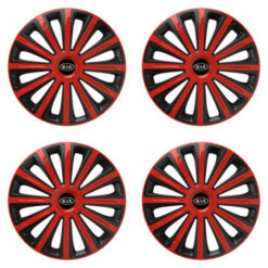 Puklice pre Kia (staršie logo) 15 TREND red and black Versaco Tuning.Cool