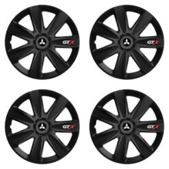 Puklice pre Mitsubishi (strieborné) 14 GTX CARBON black Versaco Tuning.Cool