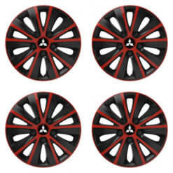 Puklice pre Mitsubishi (strieborné) 14 RAPIDE red and black Versaco Tuning.Cool