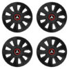 Puklice pre Mitsubishi (strieborné) 14 STRATOS RR black Versaco Tuning.Cool