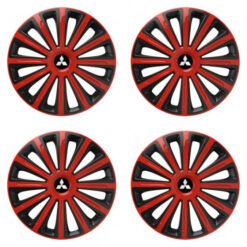 Puklice pre Mitsubishi (strieborné) 15 TREND red and black Versaco Tuning.Cool