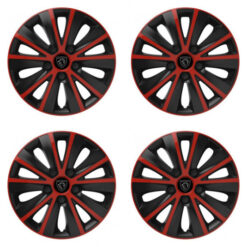 Puklice pre Peugeot (nové logo) 14 RAPIDE red and black Versaco Tuning.Cool