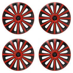 Puklice pre Peugeot (nové logo) 15 TREND red and black Versaco Tuning.Cool