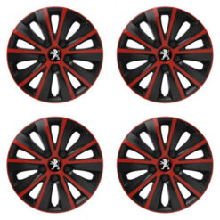 Puklice pre Peugeot (staršie logo) 14 RAPIDE red and black Versaco Tuning.Cool