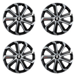 Puklice pre Peugeot (staršie logo) 15 Evo black&silver Versaco Tuning.Cool