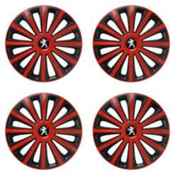 Puklice pre Peugeot (staršie logo) 15 TREND red and black Versaco Tuning.Cool