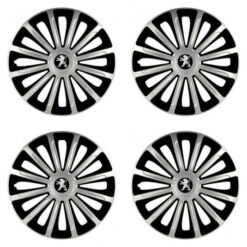 Puklice pre Peugeot (staršie logo) 15 TREND silver and black Versaco Tuning.Cool