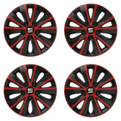Puklice pre Seat 14 RAPIDE red and black Versaco Tuning.Cool