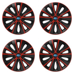 Puklice pre Subaru 14 RAPIDE red and black Versaco Tuning.Cool