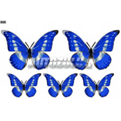 Samolepky set Motýľ modrý 5ks AutoZulu Tuning.Cool