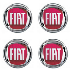 Samolepky živicové 3D Fiat červený 4ks AutoZulu Tuning.Cool