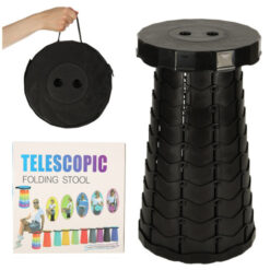 Skladacia stolička pre domáce záhradné kepovanie-  čierna  Tuning.Cool