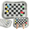 Vodná nafukovacia podložka kontrastná čierna a biela šachovnica 65 cm x 50 cm  Tuning.Cool