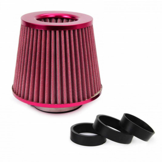 Vzduchový filter kužeľový + 3 adaptéry ČERVENÝ Amio Tuning.Cool
