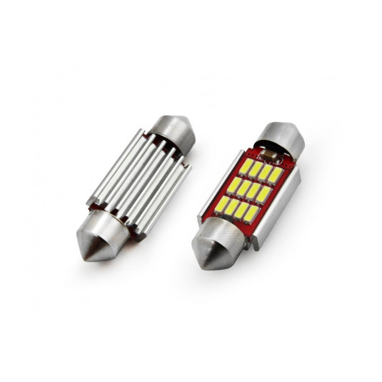 Žiarovky LED CANBUS 12SMD 4014 Festoon 36mm White 12V-24V (2ks) Amio Tuning.Cool
